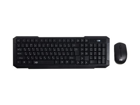 Комплект Клавиатура + Мышь, XG, XD-7700GB, Беспроводной, Оптическая мышь, Анг/Рус/Каз, Кол-во стандартных клавиш 104, Чёрный