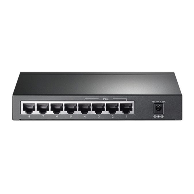 Коммутатор, TP-Link, TL-SG1008P, Настольный, 8 портов 10/100/1000M RJ45, 4 порта PoE, ( Бюджет 55Вт ) Неуправляемый, Корпус металл