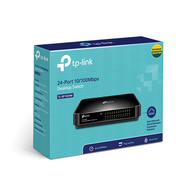 Коммутатор, TP-Link, TL-SF1024M, Настольный, 24 порта 10/100M, Неуправляемый, Корпус пластик