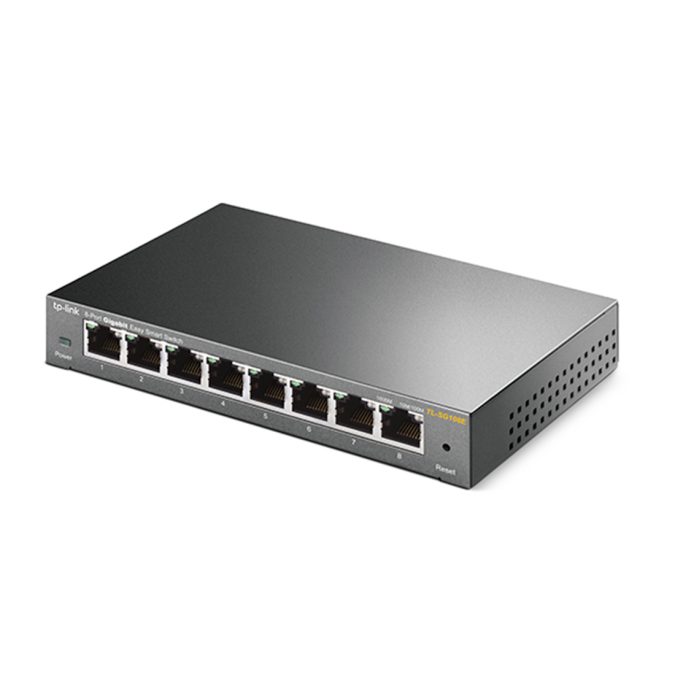 Коммутатор, TP-Link, TL-SG108E, Настольный, 8 портов 10/100/1000M, Управляемый (Easy Smart), Корпус металл