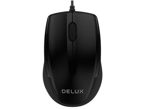 Компьютерная мышь, Delux, DLM-321OUB, Оптическая, USB, 1000 dpi, Длина провода 1,6м, Чёрный