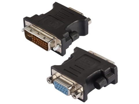 Переходник, iPower, DVI 24+5 на VGA (D-Sub), (Маленький пластиковый адаптер), черный