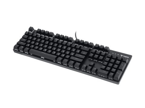 Клавиатура, Rapoo, V500PRO, Игровая, USB, Кол-во стандартных клавиш 104, Длина кабеля 1,8 метра, Анг/Рус, Чёрный