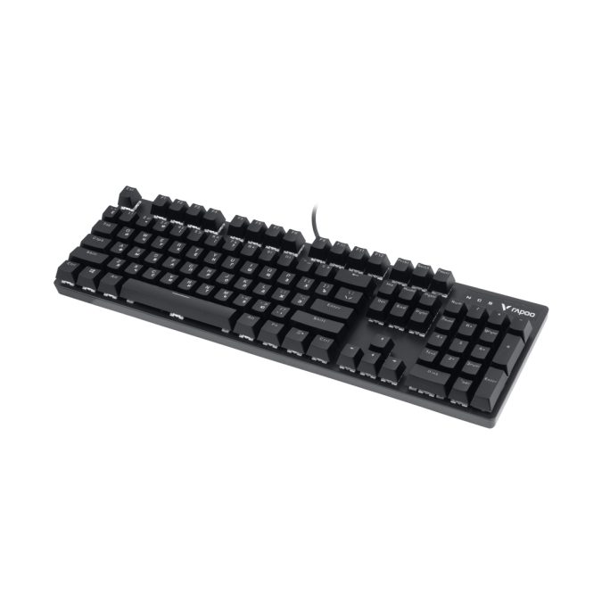 Клавиатура, Rapoo, V500PRO, Игровая, USB, Кол-во стандартных клавиш 104, Длина кабеля 1,8 метра, Анг/Рус, Чёрный