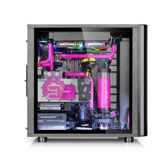 Компьютерный корпус, Thermaltake, View 31 TG RGB, CA-1H8-00M1WN-01, Mid-tower, ATX/M-ATX/Mini-ITX, USB 3.0*2/2.0*2, HD-Audio+Mic, 3*140 мм RGB, Высота процессорного куллера до 180 мм, Длина VGA до 420 мм, 3*3.5"/3*2,5", Сталь, 4мм Закаленное стекло*2, 497*250*511 мм, Без Б/П, Чёрный