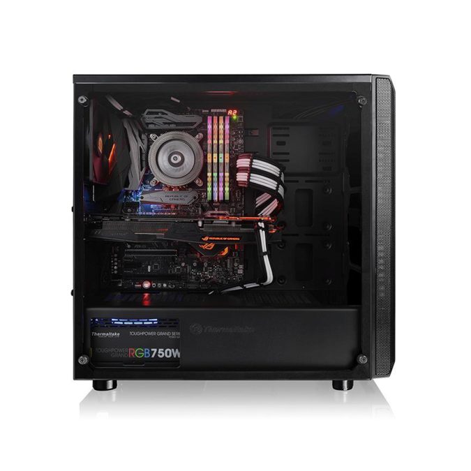 Компьютерный корпус, Thermaltake, Versa J23 TG, CA-1L6-00M1WN-00, Mid-Tower, ATX/M-ATX/Mini-ITX, USB 3.0*2/2.0*2, HD-Audio+Mic, 1*120 мм, Высота процессорного куллера до 160 мм, Длина VGA до 310 мм, 2*3.5"/4*2.5", Сталь, 4мм Закаленное стекло*1, 447*205*455 мм, Без Б/П, Чёрный