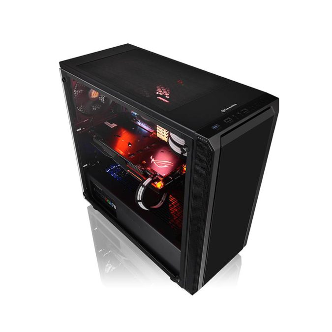 Компьютерный корпус, Thermaltake, Versa J23 TG, CA-1L6-00M1WN-00, Mid-Tower, ATX/M-ATX/Mini-ITX, USB 3.0*2/2.0*2, HD-Audio+Mic, 1*120 мм, Высота процессорного куллера до 160 мм, Длина VGA до 310 мм, 2*3.5"/4*2.5", Сталь, 4мм Закаленное стекло*1, 447*205*455 мм, Без Б/П, Чёрный