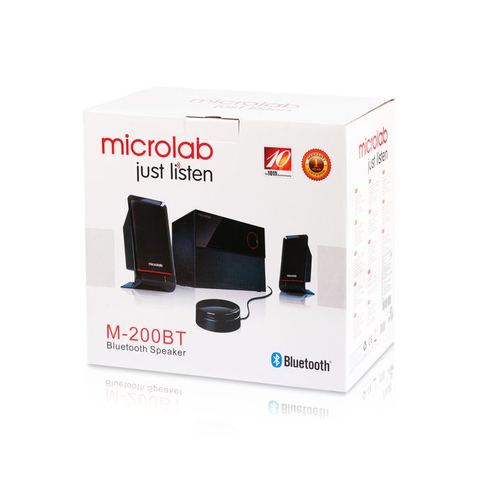 Акустическая система, Microlab, M200BT, выход мощн 40Вт, RMS, частота 30-20 000 Гц, 75ДБ,2RCA , Чёрный