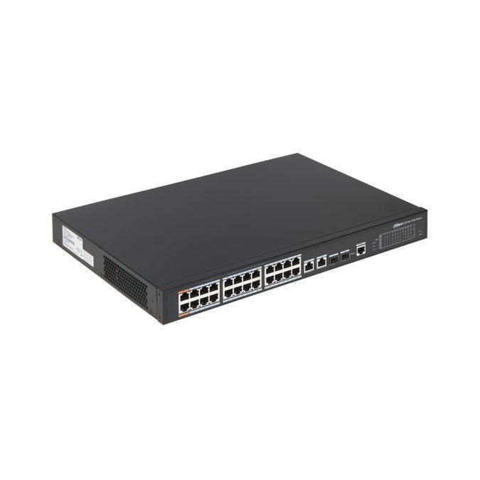 Коммутатор, Dahua, DH-PFS4226-24ET-360,Управляемый, Настольный, 24 порта 100 Мбит PoE (360 Вт) /+ 2-порта 10/100/1000 Мбит/с RJ-45/SFP , Корпус металл,