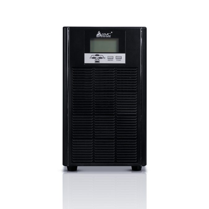 Источник бесперебойного питания, SVC, GT31-10KVA, Мощность 10кВА/9кВт, Трёхфазный (3 фазы на вход, 1 на выход), GT31-серия, On-Line, LCDRS-232/USB SMART, Диапазон работы AVR: 190-499В, Батарея: 16 шт. (не поставляется в комплекте), Чёрный