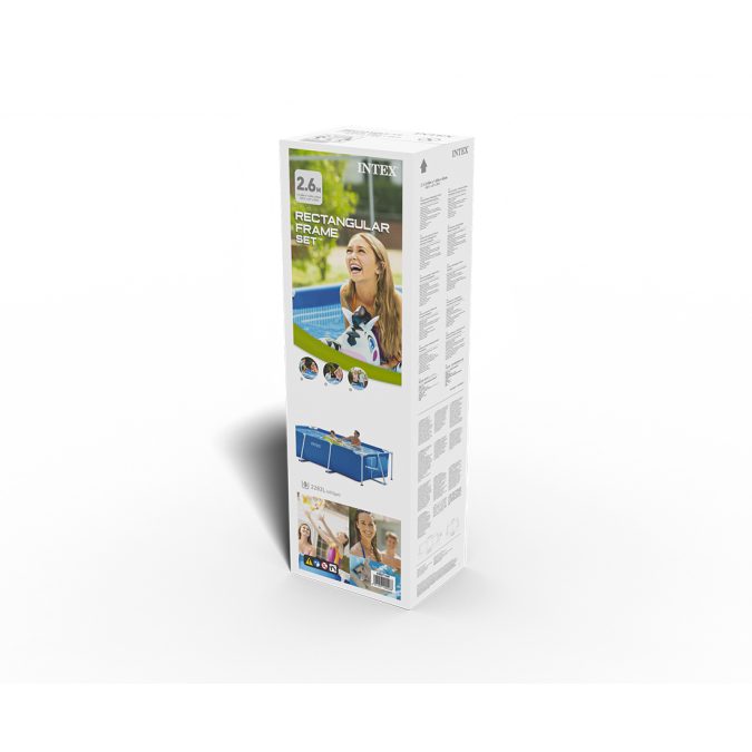 Каркасный бассейн Rectangular Frame 260 x 160 х 65 см, INTEX, 28271NP, Винил, 2282 л., Стальной каркас, Синий, Цветная коробка