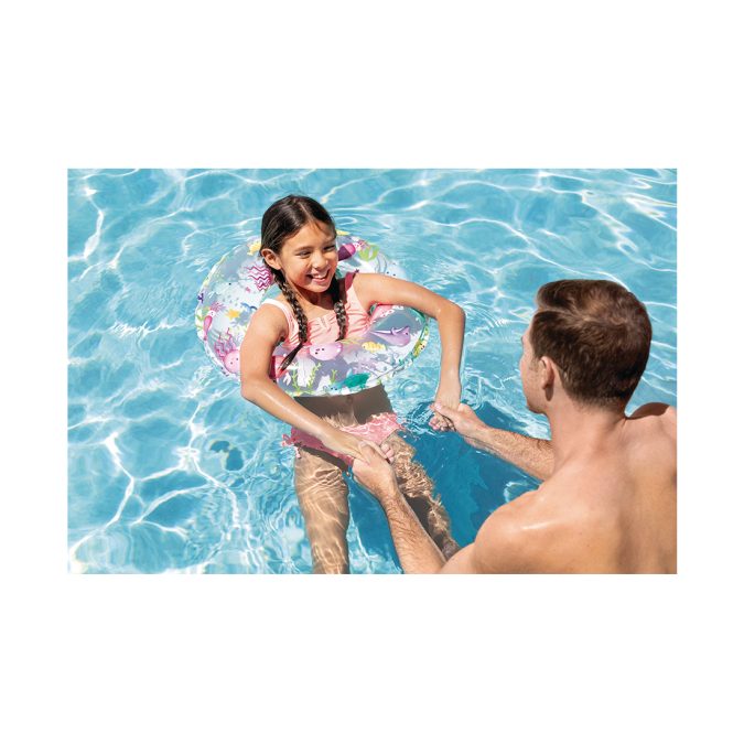 Круг для плавания Lively Print 61см, INTEX, 59241NP, Винил, 6+, Цвета в ассортименте, Пакет