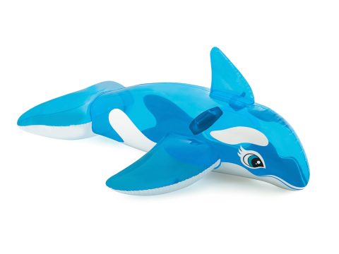 Надувная игрушка для катания верхом Дельфинчик (Lil` Whale) 152 х 114 см, INTEX, 58523NP, Винил, С ручками, Голубая, Цветная коробка