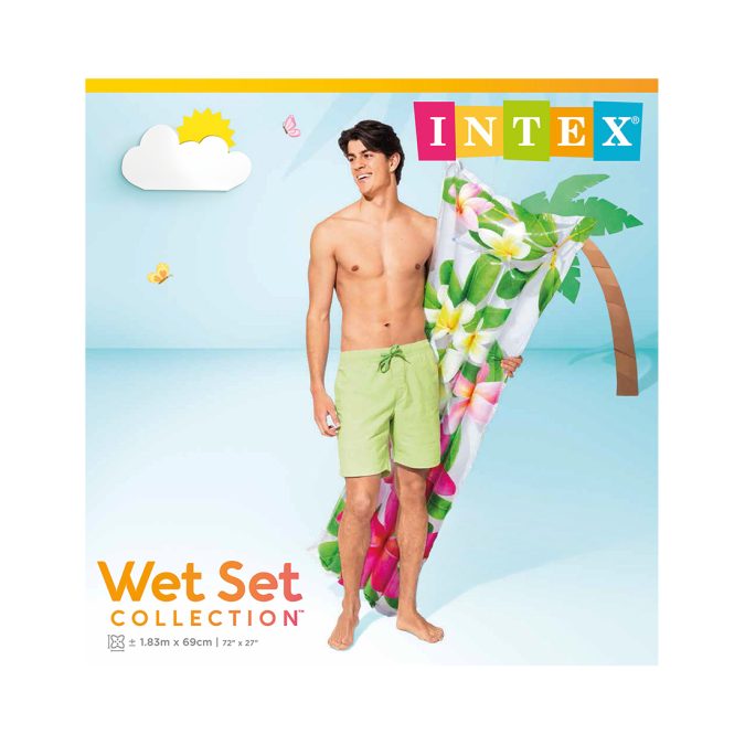 Пляжный матраc для плавания Fashion 183 х 69 см, INTEX, 59720NP, Винил, Двухкамерный, Цвета в ассортименте, Пакет