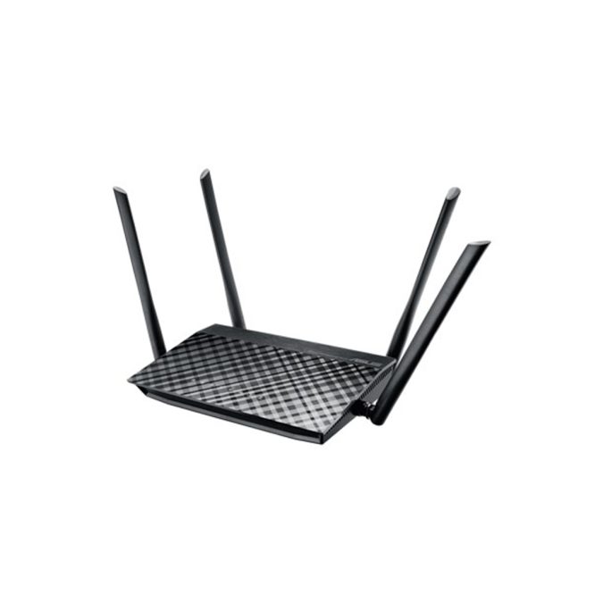 Маршрутизатор с беспроводной точкой доступа, ASUS, RT-AC1200, 2.4/5 ГГц, 1200 Мбит/с, MIMO, 4x внешние антенны, 1х USB 2.0, 1xWAN порт 10/100M, 4xLAN порта 10/100M
