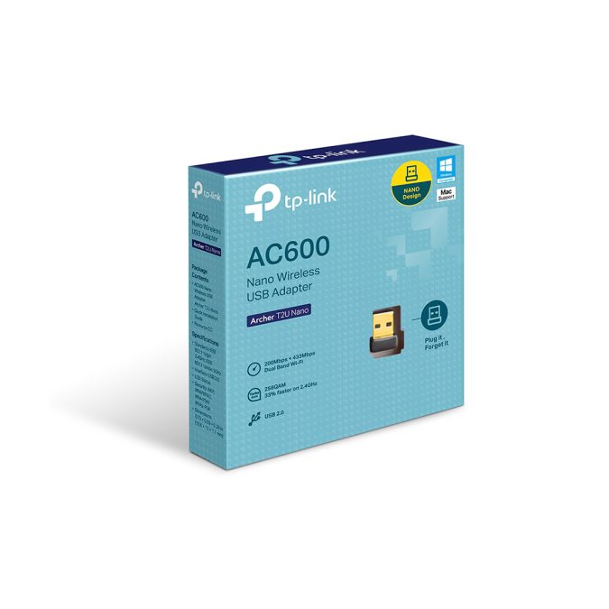 USB-адаптер, TP-Link, Archer T2U Nano, 2.4/5 ГГц, 633M, USB 2.0