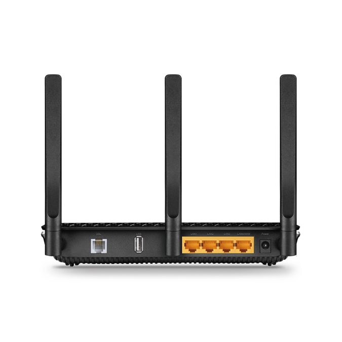 Модем, TP-Link, Archer VR600, до 300 Мбит/с (2.4 ГГц) + 1300 Мбит/с (5 ГГц), 3 10/100/1000Mbps RJ 45 WAN Ports,,1 10/100/1000Mbps RJ 45 LAN/WAN Port,1 RJ11 Port,,1 USB 2.0 Port