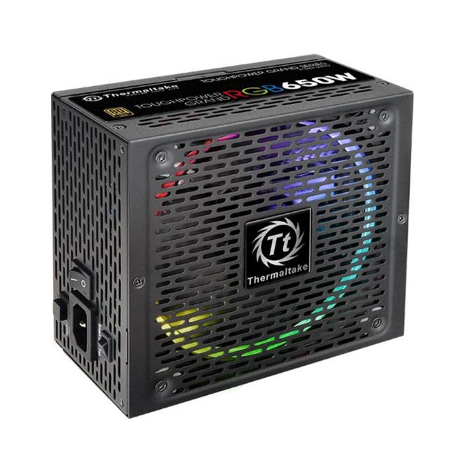 Блок питания, Thermaltake, Toughpower Grand RGB Sync Edition 650W, PS-TPG-0650FPCGEU-S, 650W, ATX, Gold, APFC, 20+4 pin, 4+4pin, 12*Sata, 4*Molex, 6*PCI-E 6+2 pin, FDD, RGB sync cable, Modular, Вентилятор RGB 14 см, 150х86х160мм, Чёрный