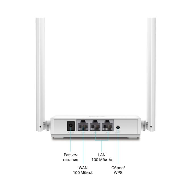 Маршрутизатор, TP-Link, TL-WR820N, 300 Мбит/с, 1 порт WAN 10/100 Мбит/с, 2 порта LAN 10/100 Мбит/с