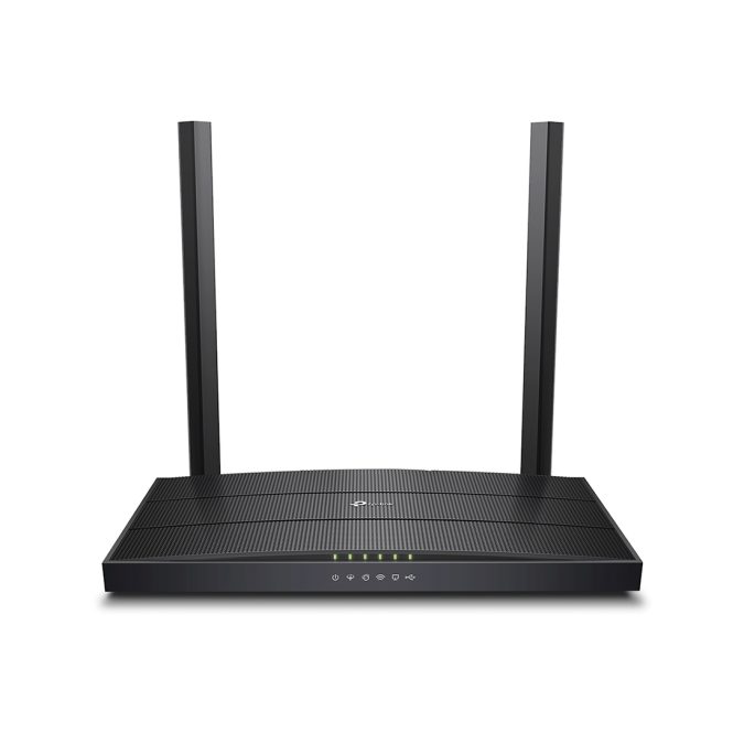 Модем, TP-Link, Archer VR400, 300 Мбит/с (2,4 ГГц) + до 867 Мбит/с (5 ГГц), 3xLAN 10/100/1000 Мбит/с RJ45, 1xLAN/WAN 10/100/1000 Мбит/с (RJ45), 1xRJ11, 1xUSB 2.0, 2 внешие антенны