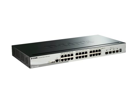 Коммутатор, D-Link, DGS-1510-28X/A1A, Настраиваемый L2+ стекируемый коммутатор с 24 портами 10/100/1000Base-T и 4 портами 10GBase-X SFP+.