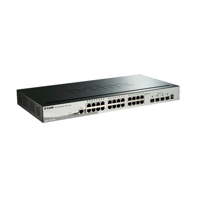Коммутатор, D-Link, DGS-1510-28X/A1A, Настраиваемый L2+ стекируемый коммутатор с 24 портами 10/100/1000Base-T и 4 портами 10GBase-X SFP+.