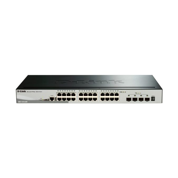 Коммутатор, D-Link, DGS-1510-28X/A1A, Настраиваемый L2+ стекируемый коммутатор с 24 портами 10/100/1000Base-T и 4 портами 10GBase-X SFP+.