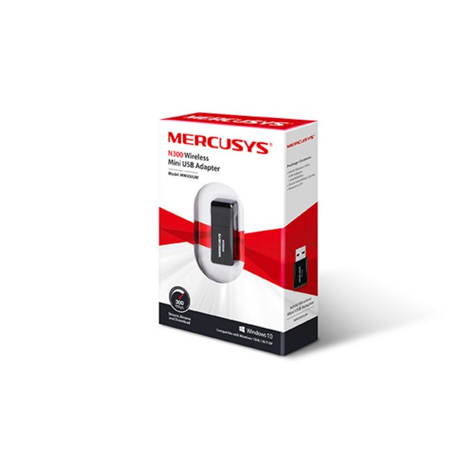 USB-адаптер, Mercusys, MW300UM, Беспроводной, 300M, USB