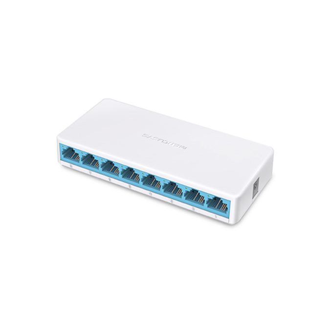 Коммутатор, Mercusys, MS108, Миниатюрный, 8 портов 10/100M RJ45, Auto-MDI/MDIX