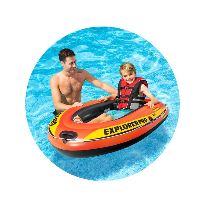 Лодка надувная Exlorer PRO 50 137 х 85 см, INTEX, 58354NP, Винил, 6+, Трёхкамерная, Грузоподъемность до 40 кг., Оранжевая, Цветная коробка