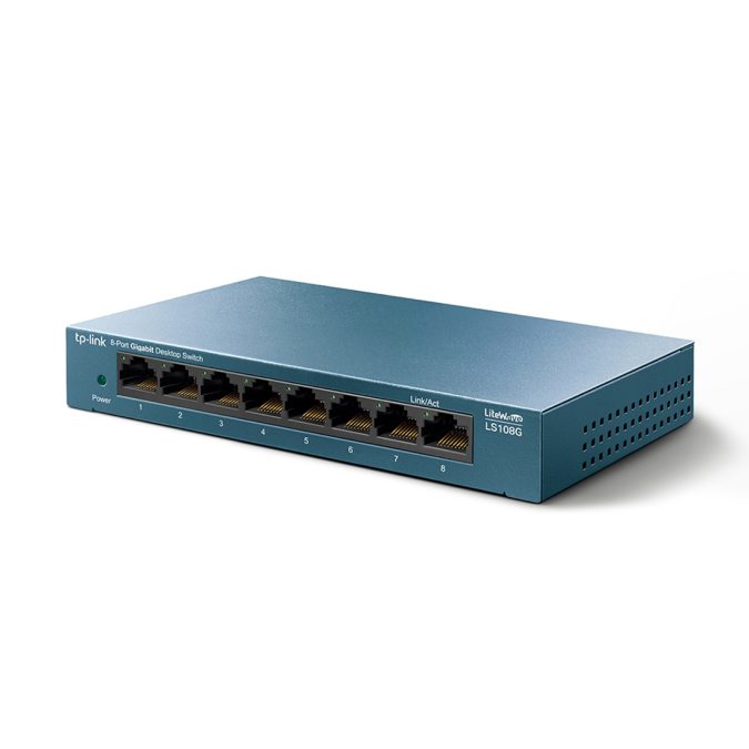 Коммутатор, TP-Link, LS108G, Неуправляемый, 8-портовый 10/100/1000 Мбит/с настольный коммутатор