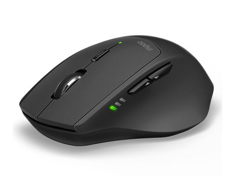 Компьютерная мышь, Rapoo, MT550L, 1600dpi, Bluetooth 3.0/4.0, Беспроводной 2.4 ГГц, Эффективная дистанция 10 м., Батарейки в комплекте, 2 x AA, 7 х 10 х 4 см, Черный