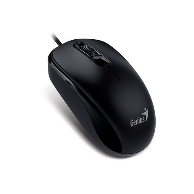 Компьютерная мышь, Genius, DX-110, Оптическая, 1000dpi, USB, Длина кабеля 1,5 метра, Черная