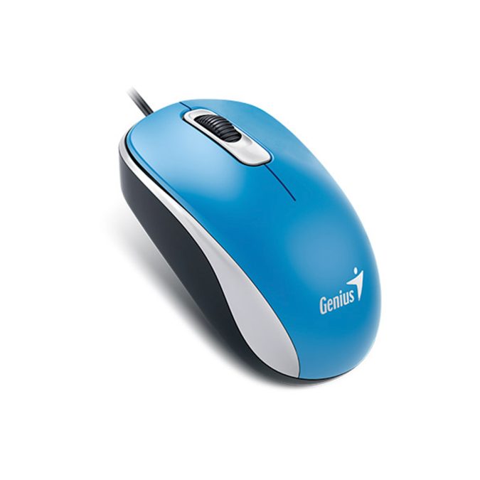Компьютерная мышь, Genius, DX-110, Оптическая, 1000dpi, USB, Длина кабеля 1,5 метра, Голубая