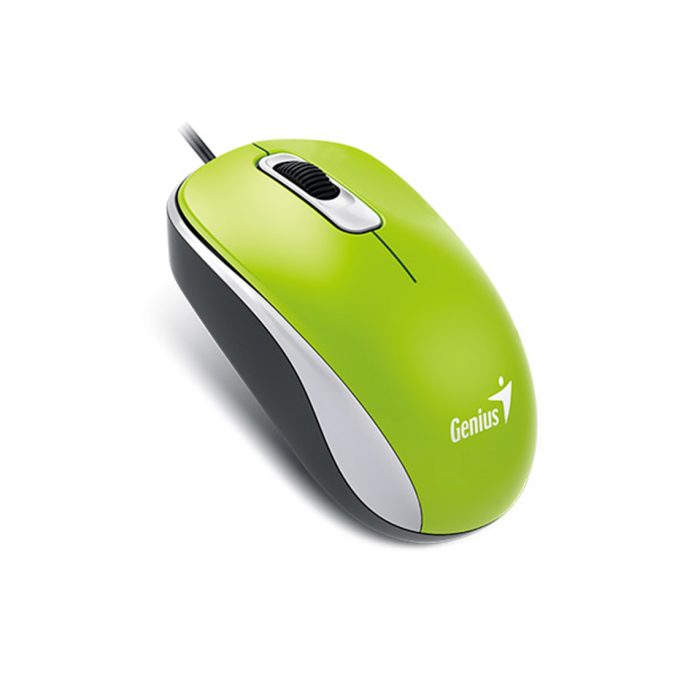 Компьютерная мышь, Genius, DX-110, Оптическая, 1000dpi, USB, Длина кабеля 1,5 метра, Зелёная