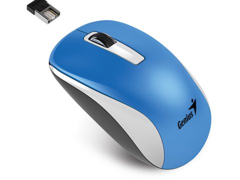 Компьютерная мышь, Genius, NX-7010, 3D, Оптическая, 1600dpi, Беcпроводная 2.4ГГц, Бело-Голубой