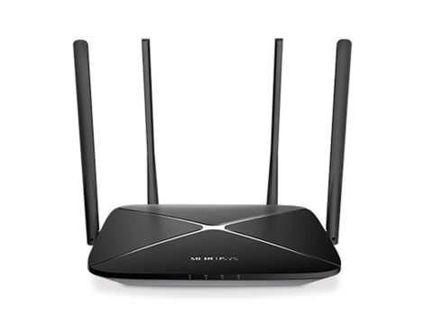 Маршрутизатор, Mercusys, AC12G, AC1200, 1200 Мбит/с, 1 порт WAN 10/100/1000 мбит/с , 3 порт LAN 10/100/1000 мбит/с
