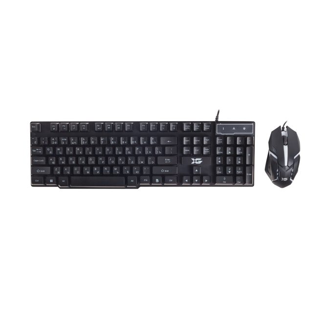 Комплект Клавиатура + Мышь, XG, XD-575OUB, Оптическая Мышь, USB, Кол-во стандартных клавиш 104, Анг/Рус/Каз, Длина кабеля 1,6 м, Чёрный