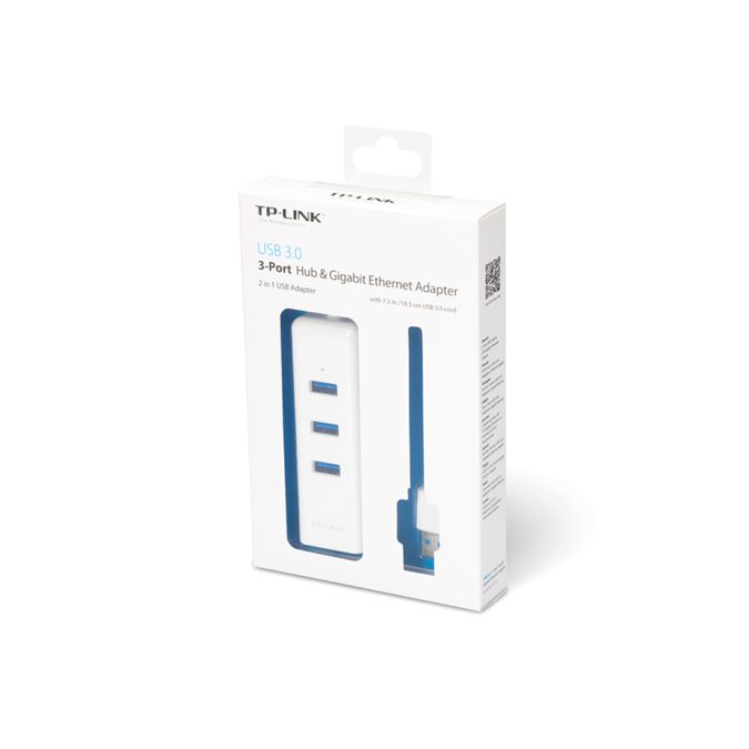 Концентратор USB, TP-Link, UE330, 3 порта USB 3.0, Гигабитный порт Ethernet