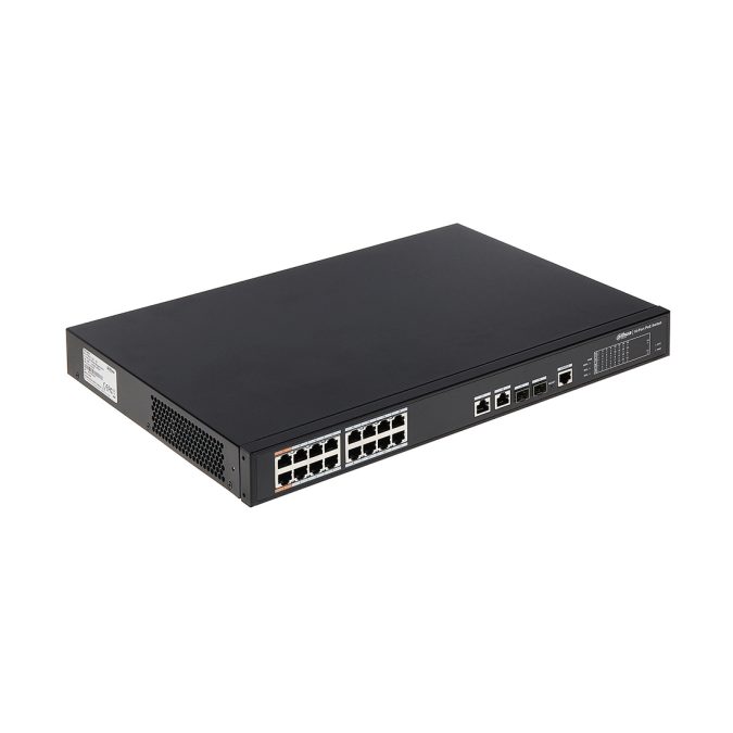 Коммутатор, Dahua, DH-PFS4218-16ET-190, 16 портов 10/100M, PoE, Корпус металл