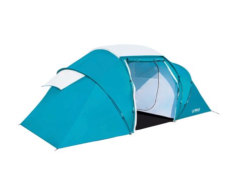 Палатка туристическая Pavillo Family Ground 4 (150+160+150) х 220 х 185 см, BESTWAY, 68093, Двухслойная, Верх - винил PE190T с покрытием PU2000mm./низ - винил PE190T, Пол - винил PE 120 г/м, 4х-местная, Вес -8.91 кг., Сетчатый тентованный вход, Зеленая, Сумка для переноски
