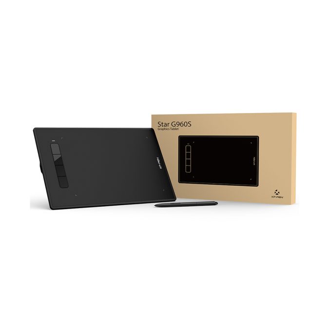 Графический планшет, XP-Pen, Star G960S, Разрешение 5080 lpi, Чувствительность к нажатию 8192, Интерфейс USB, Рабочая область 9"х6" (228,8 x 152,6 мм), Перо Безбатарейный стилус PH3, Чёрный