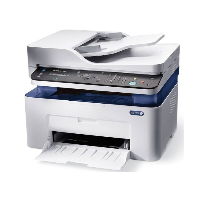 Монохромное МФУ, Xerox, WorkCentre 3025NI, 3025V_NI, Лазерное, А4, 20 стр./мин., Подача 150 листов, Односторонний автоподатчик документов, до 17 изобр./мин., ЖК Дисплей, 600 МГц CPU, 128 МБ RAM, USB 2.0, Ethernet 10/100, Wi-Fi, Fax