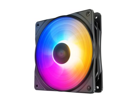Кулер для компьютерного корпуса, Deepcool, RF120FS DP-FLED3-RF120-FS, 120мм FRGB, 500-1500±10%об.мин, 56.5CFM, 27dB(A), 4pin, 120х120х25мм, Чёрный