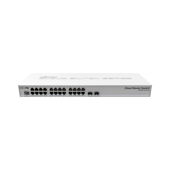 Коммутатор, MikroTik, CRS326-24G-2S+RM, Cloud Router Switch, 24 порта 10/100/1000M, 2 порта SFP+, 1 консольный порт RJ-45,-40°C to 60°C, стоечный 1U