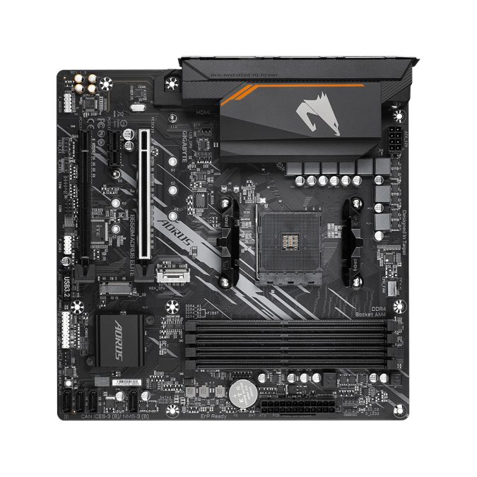 Материнская плата, Gigabyte, B550M AORUS ELITE (4719331809546), AM4, B550, 4xDDR4 3200, 4xSATA3, 2xM.2, RAID, 1xHDMI, 1хDVI-D, 2xPCI-Ex16, 1xPCI-Ex1, mATX