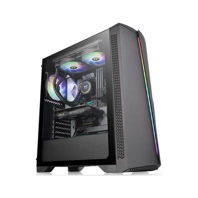 Компьютерный корпус, Thermaltake, H350 TG RGB, CA-1R9-00M1WN-00, Mid tower, ATX/M-ATX/Mini-ITX, USB 3.0*1/2.0*2, HD-Audio, 1*120 мм, Высота процессорного куллера до 150 мм, Длина VGA до 300 мм, 2*3.5"/2*2.5", 442*210*480 мм, Сталь, 4мм Закаленное стекло*1, 442*210*480мм, Без Б/П, Чёрный