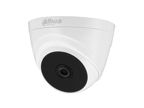 HDCVI видеокамера, Dahua, DH-HAC-T1A21P-0280B, купольная, CMOS-матрица 1/2,7", Механический ИК-фильтр, ИК-подсветка - до 20 м, Функция день/ночь, 2.0 мега., 0 лк/F=2.0, Объектив: f=2,8 мм, WDR, Скор. записи: 25/30 кадров в секунду при 1080P, 25/30/50/60 кадров в секунду при 720P, 12VDC