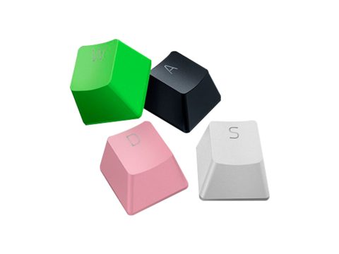 Набор сменных клавиш для клавиатуры, Razer, PBT Keycap Upgrade Set - Quartz Pink, RC21-01490300-R3M1, Пластик, Подходит для всех переключателей с крестообразной осью (Cherry-style),Англ, Розовый