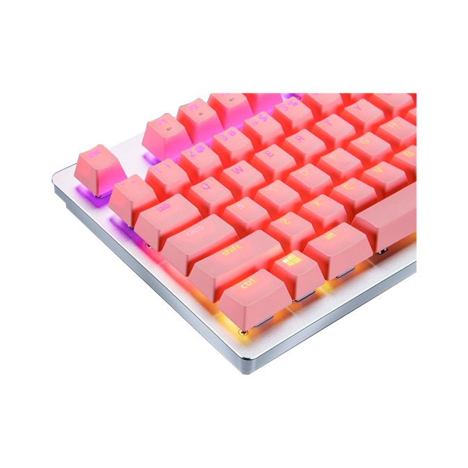 Набор сменных клавиш для клавиатуры, Razer, PBT Keycap Upgrade Set - Quartz Pink, RC21-01490300-R3M1, Пластик, Подходит для всех переключателей с крестообразной осью (Cherry-style),Англ, Розовый